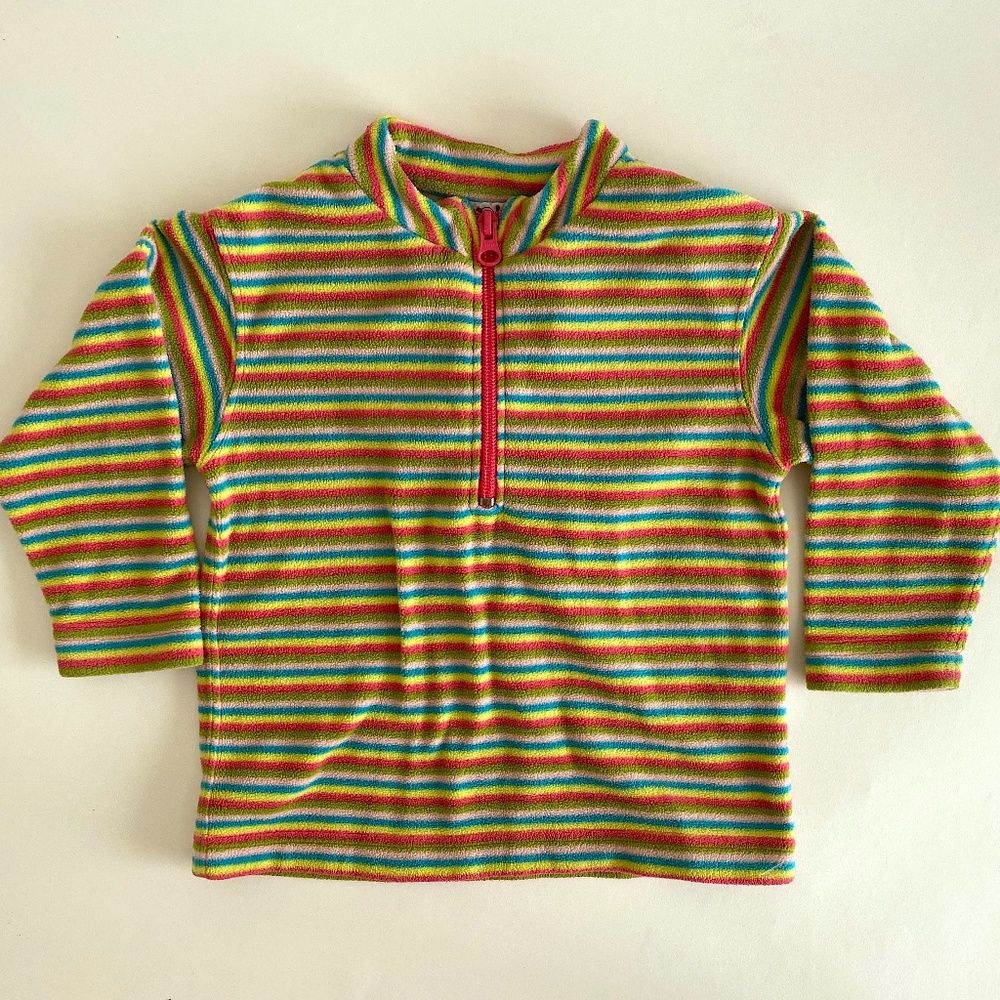 Hanna Andersson Striped Fleece Sweatshirt 18-24M